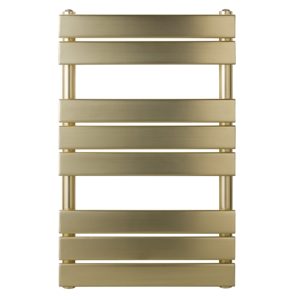 JTP Hix Brushed Brass 800mm x 500mm Towel Radiator Cut Out